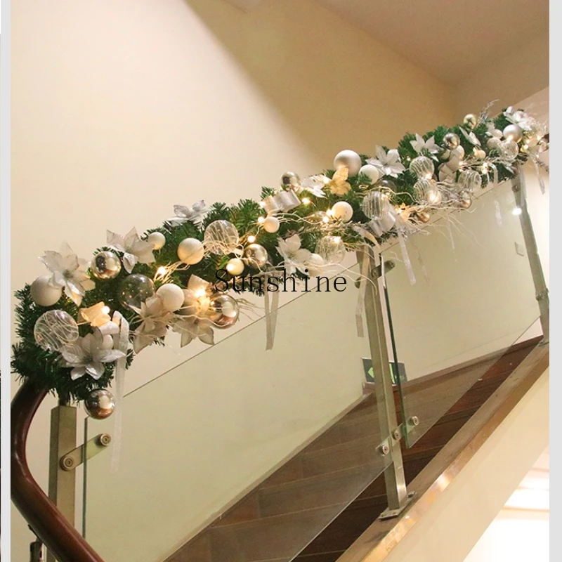 

2.7 meters Christmas rattan decoration Christmas shopping mall shop window with light wreath scene arrangement