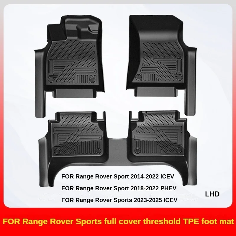 NEW TPE Floor Mats For Range Rover Sport 2014-2025 LHD ICEV PHEV Full Coverage Waterproof Surround Threshold Accessories