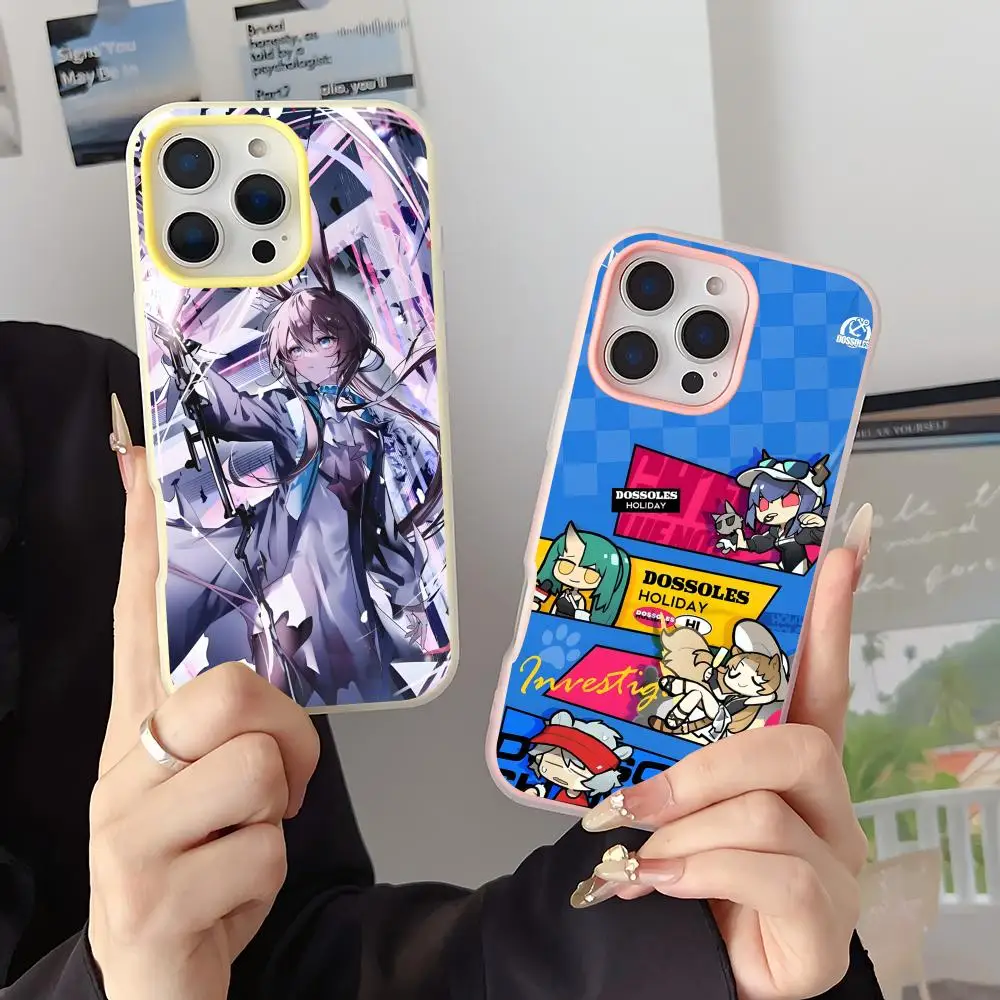 Funda para Teléfono Anime Amiya Arknight 2 en 1 Desmontable para iPhone 17-13, Transparente, Multicolor, con Ranura para Tarjetas, TPU Suave, Antigolpes