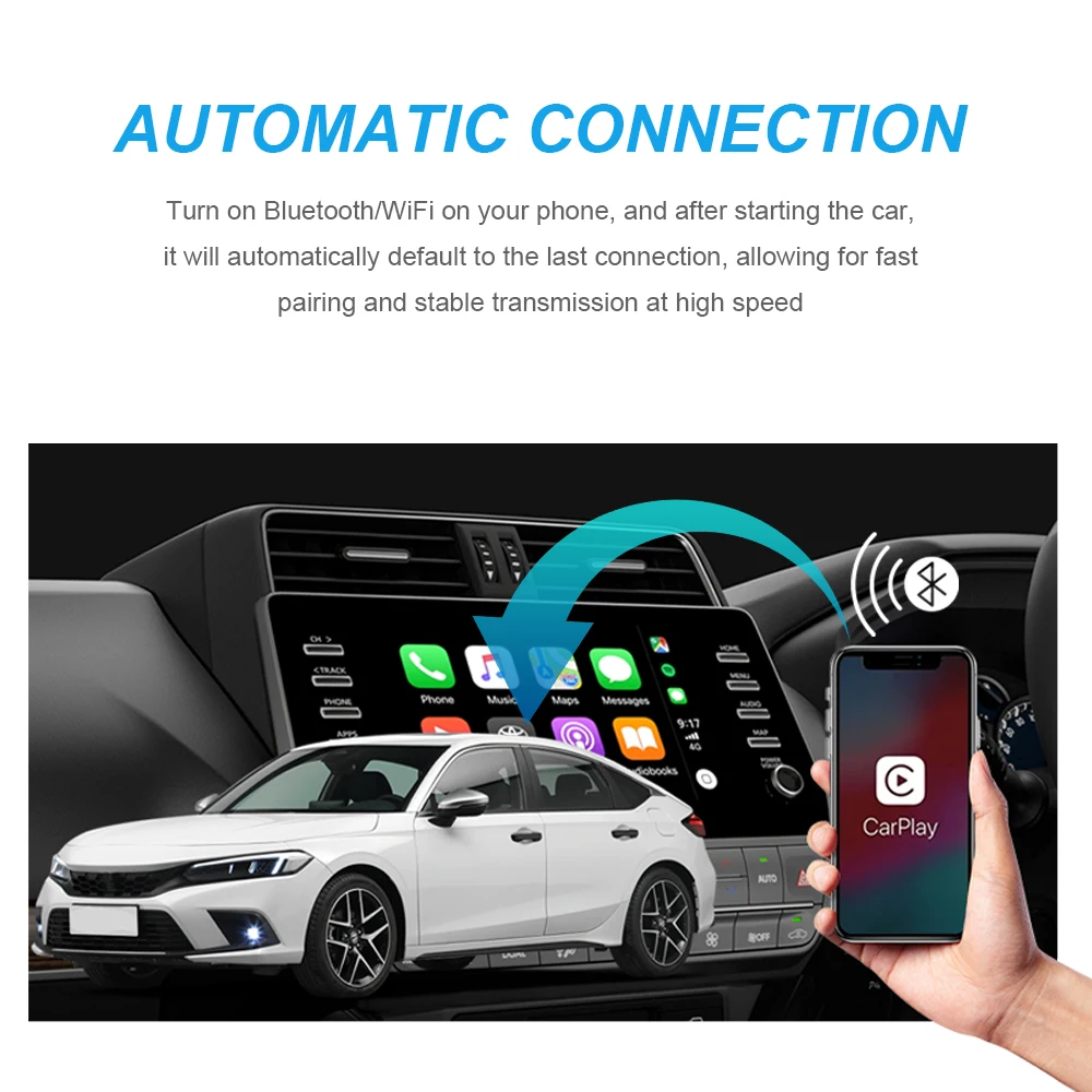 Carplay محول لاسلكي أندرويد السيارات 2in 1 الذكية دونغل 2025 5G WIFI آيفون أندرويد الهاتف لفولفو بنز Mg كيا شيري VW #5