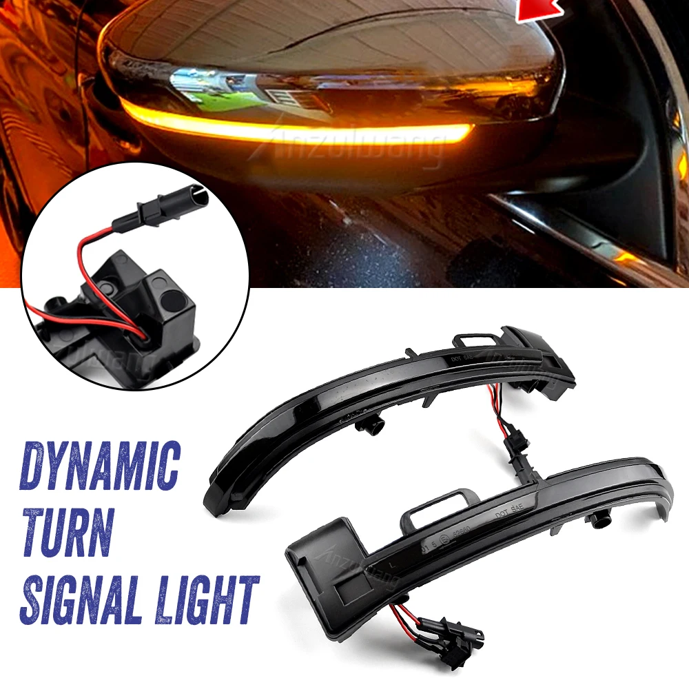 2PCS LED Dynamic Side Mirror Blinker Light Turn Signal Lamp Amber Light For Peugeot 308 T9 II 2013 2014 2015 2016 2017-2019