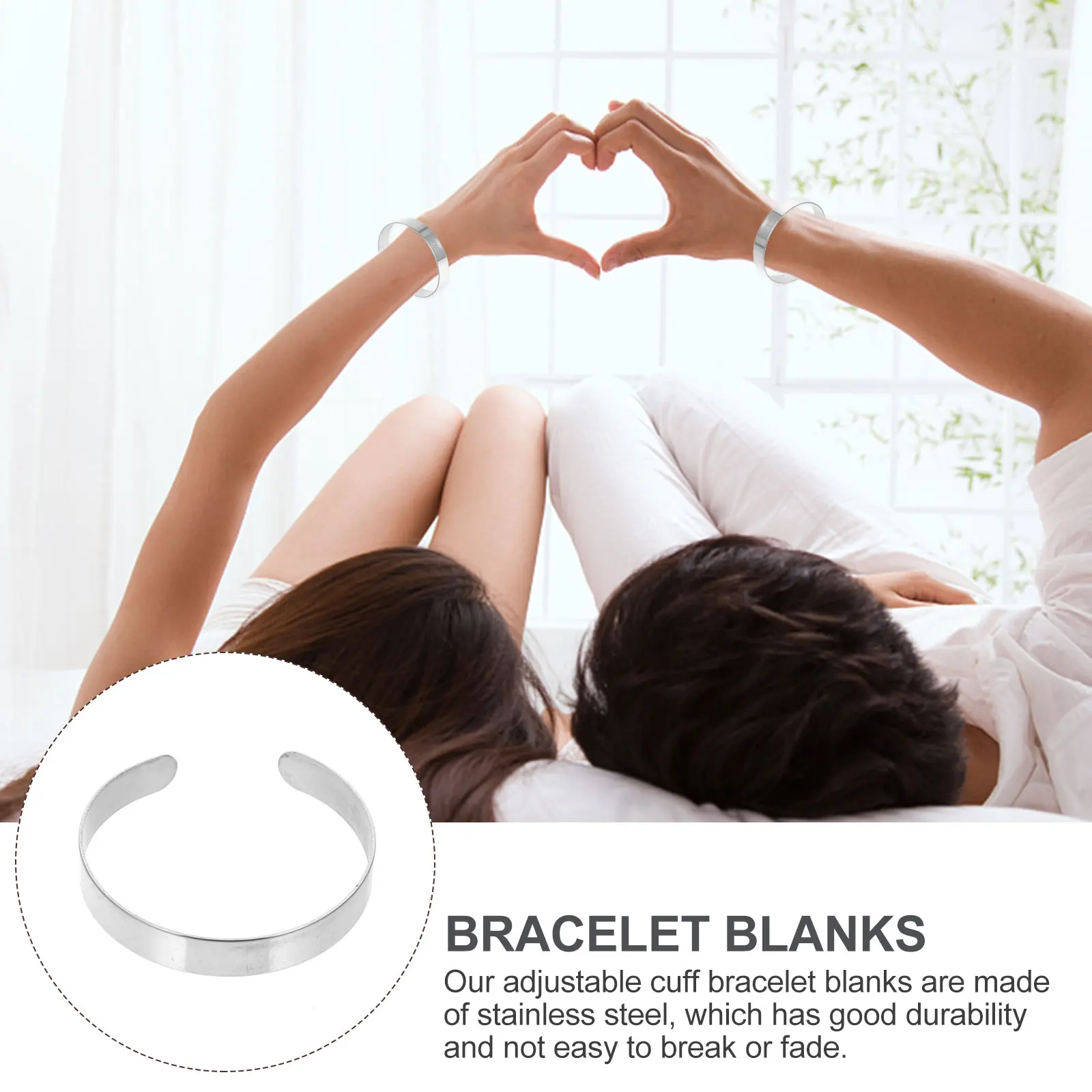 

10pcs Stainless Steel Bracelet Blanks Curved Cuff Bangle DIY Adjustable Engraving Jewelry Accessories durable easy
