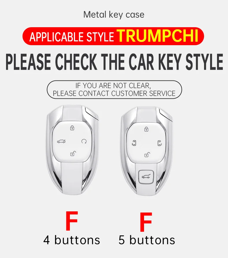 Stylish Leather Car Key Case Cover for GAC Trumpchi GS4 GM8 GA4 GS5 GS3 GA3 GA6 SGS7 Legend GS8 Metal Remote Fob Key Accessories