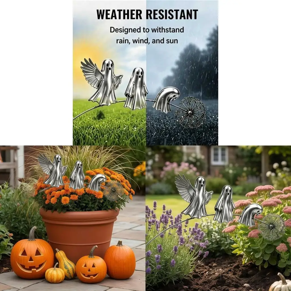 Metal Seasonal Yard Stake for Garden Edges, Lawns, and Flower Plots D2RD
