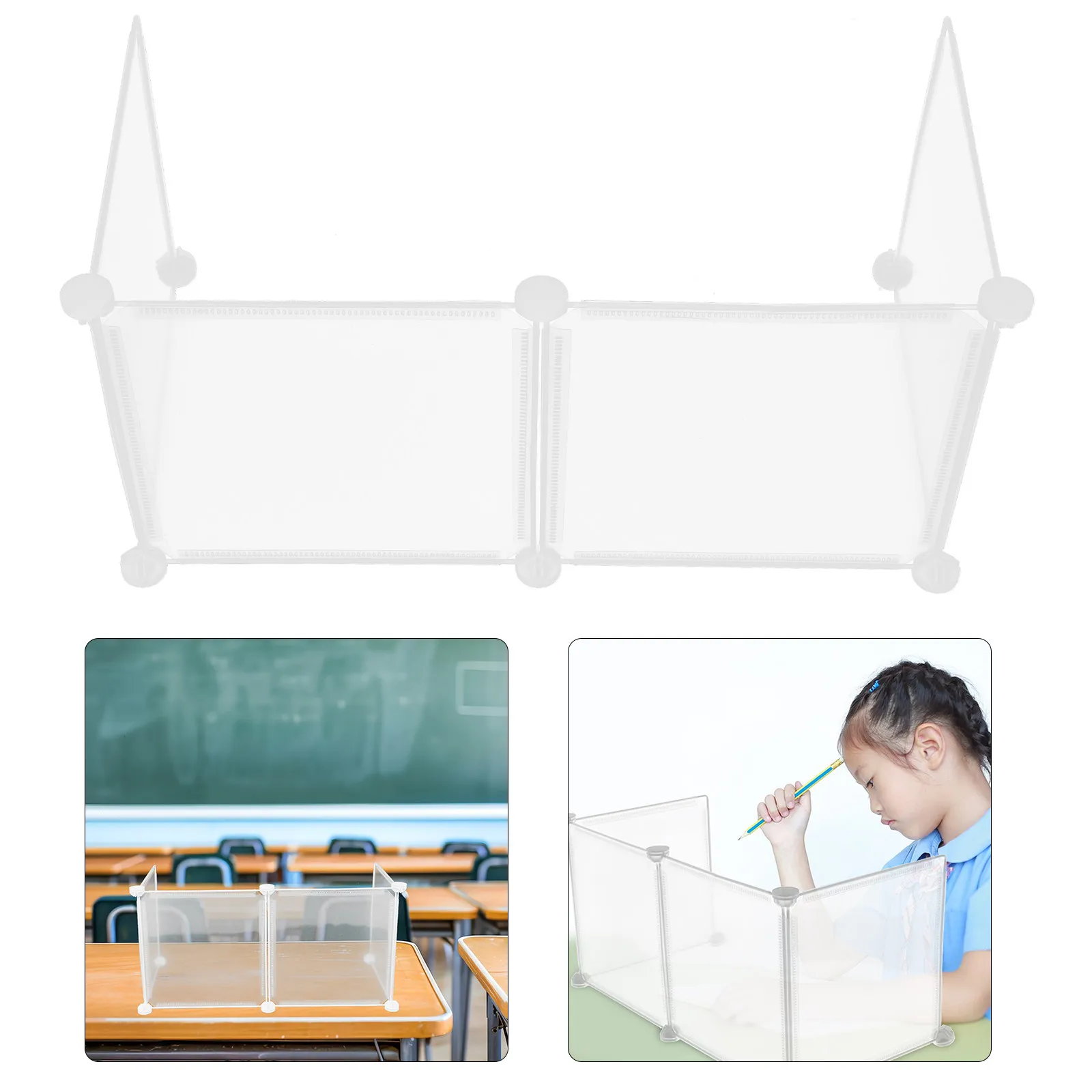 Desktop Dividing Board Sneeze Guard Partition Screen for Office School Pharmacy Bank Counter Retail Shop Exam Desk Protection