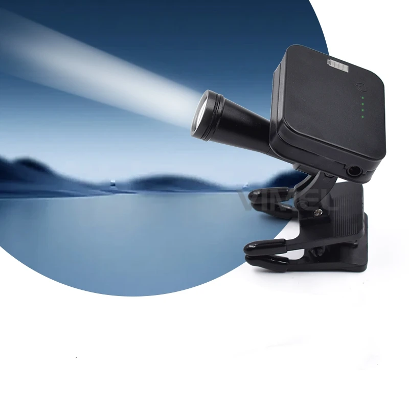 Wireless 5W Dental LED Headlight with Rechargeable 2 Magnetic Batteries 60000lux Clip-on Headlamp for Dental Loupes