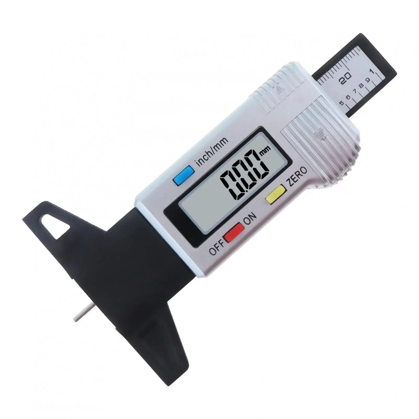 Hand-held Portable Design LCD Digital 0-25.4mm Tire Tread Depth Gauge for Cars Trucks SUV with Millimeter Inch Conversion