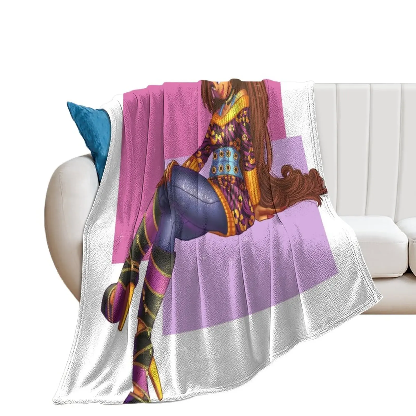 Clawdeen Wolf Throw Blanket Thin Sofa Quilt Furrys valentine gift ideas Blankets