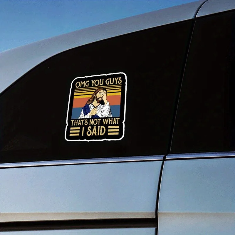 

2 шт. «OMG That's Not What I Said» наклейки «Иисус лицо-виниловые наклейки в стиле аниме для ноутбуков, шлемов и многого другого