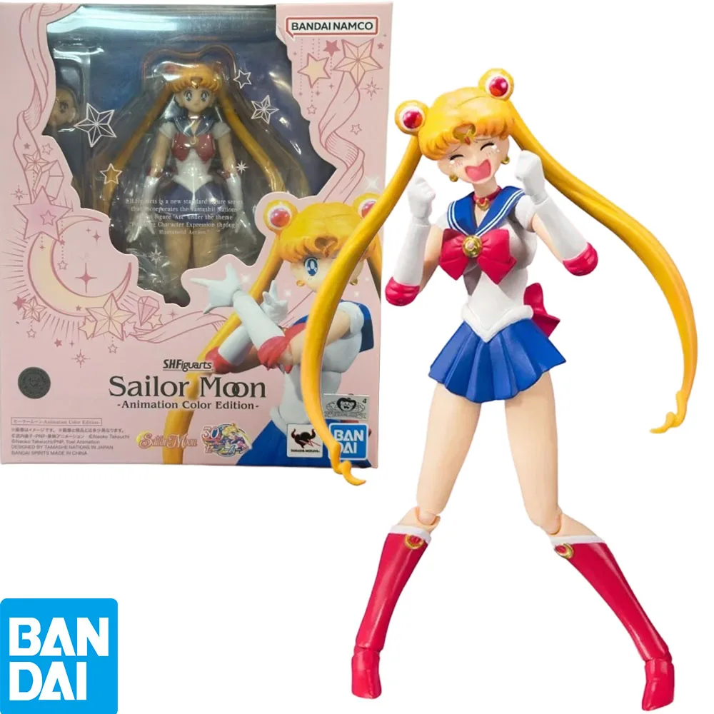 Bandai S.H.Figuarts Sailor Moon animación Color figuras de Anime colección de figuras de acción kit de modelos de ensamblaje regalo juguetes para niños