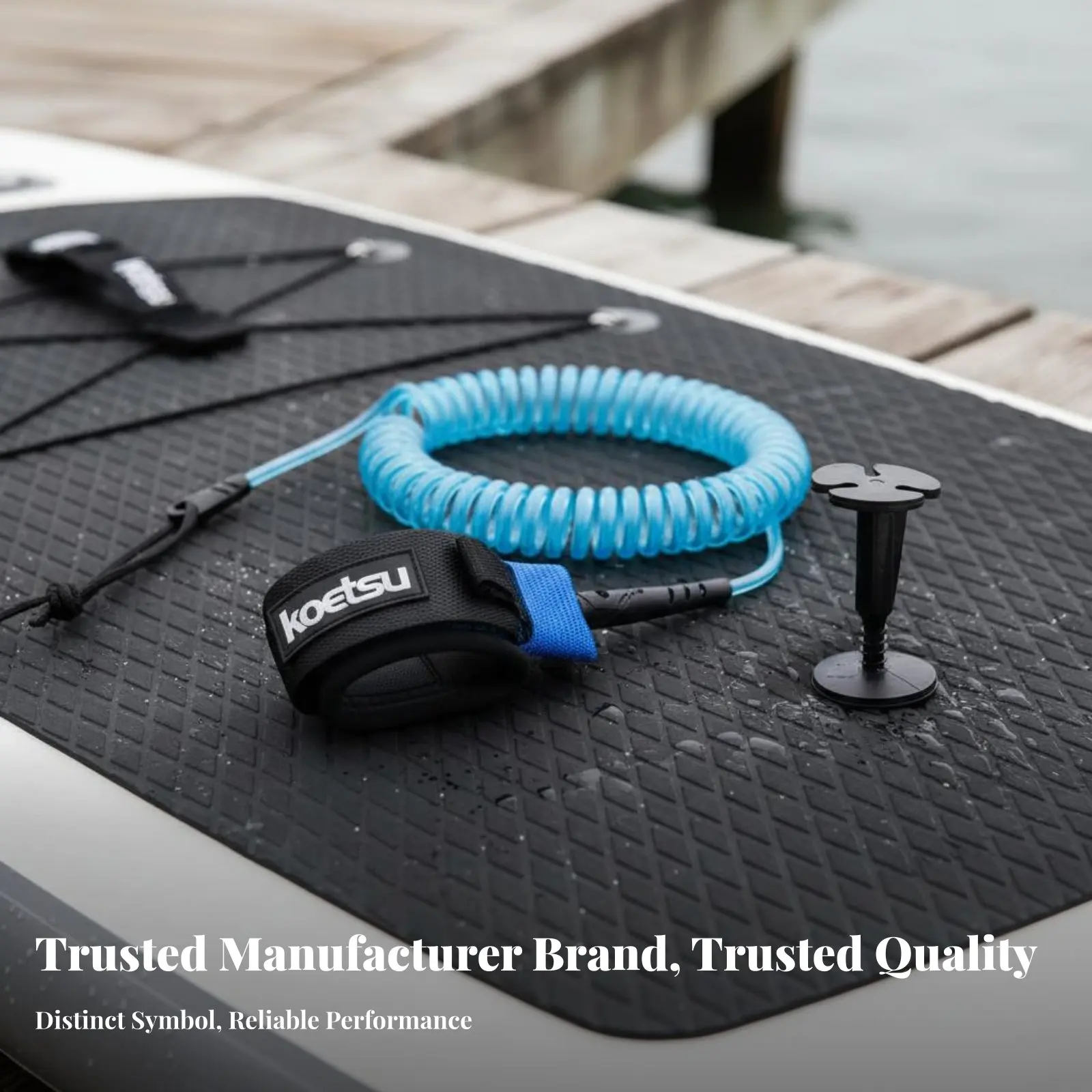 

Stand-up Paddle Paddle Safety Rope Long-Lasting Polyurethane Material Coiled Foam Board Leash Coiled Surfboard Leash 360-Degree