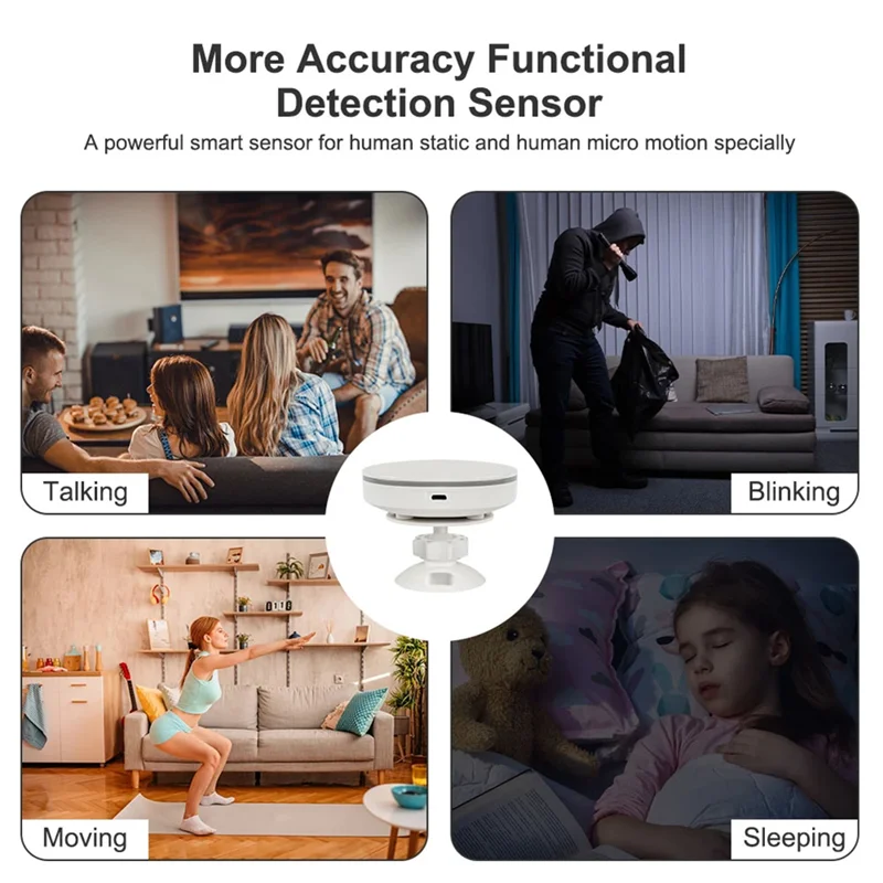 

A08F-Zigbee 3,0 датчик присутствия человека 5 В Mmwave радар с сиреной сигнализация обнаружения движения Smart Life домашняя автоматизация DIY