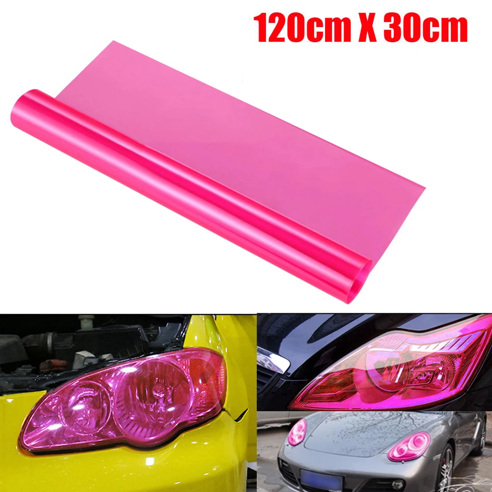 

Pink 30 by 120 Cm Tint Film for Headlights Self Resistant Scratch Proof Auto Light Decoration Wrap