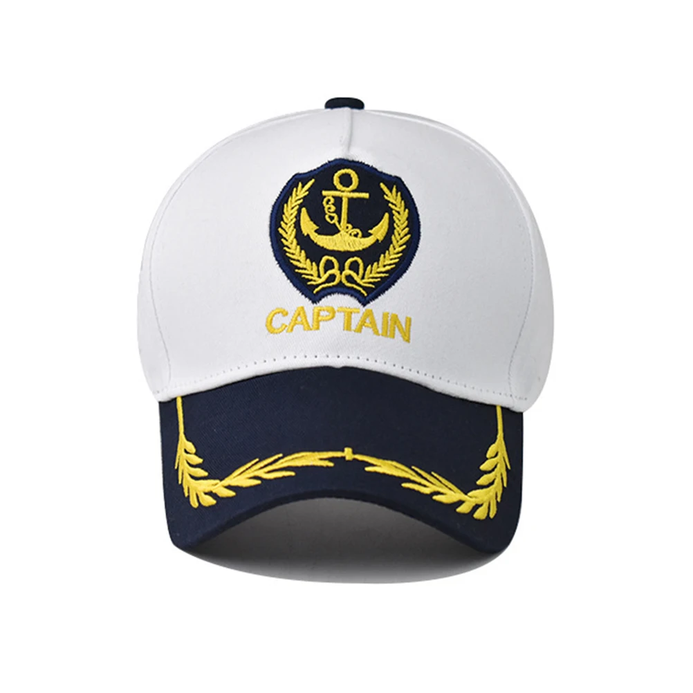 

2Pcs Navy Captain Baseball Cap Women Men Marine Hat Adjustable Breathable Boating Sailing Outdoor Beach Vacation Photo Shoot