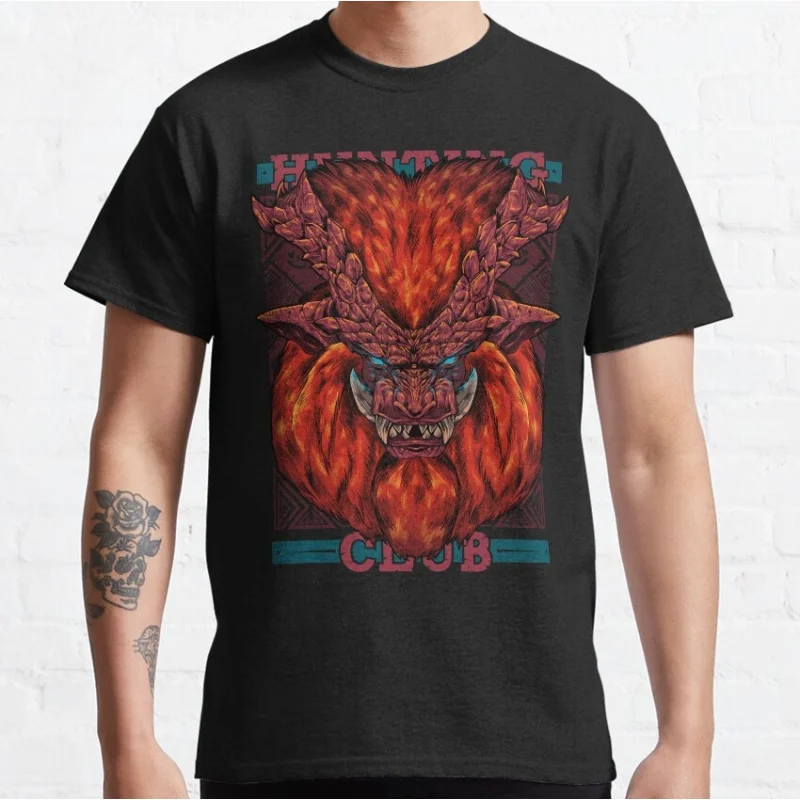 Camiseta de regalo Teostra Monster Hunter World Hunting Club para jugadores, ropa gráfica de manga corta 100% algodón, top de todas las tallas S-6XL