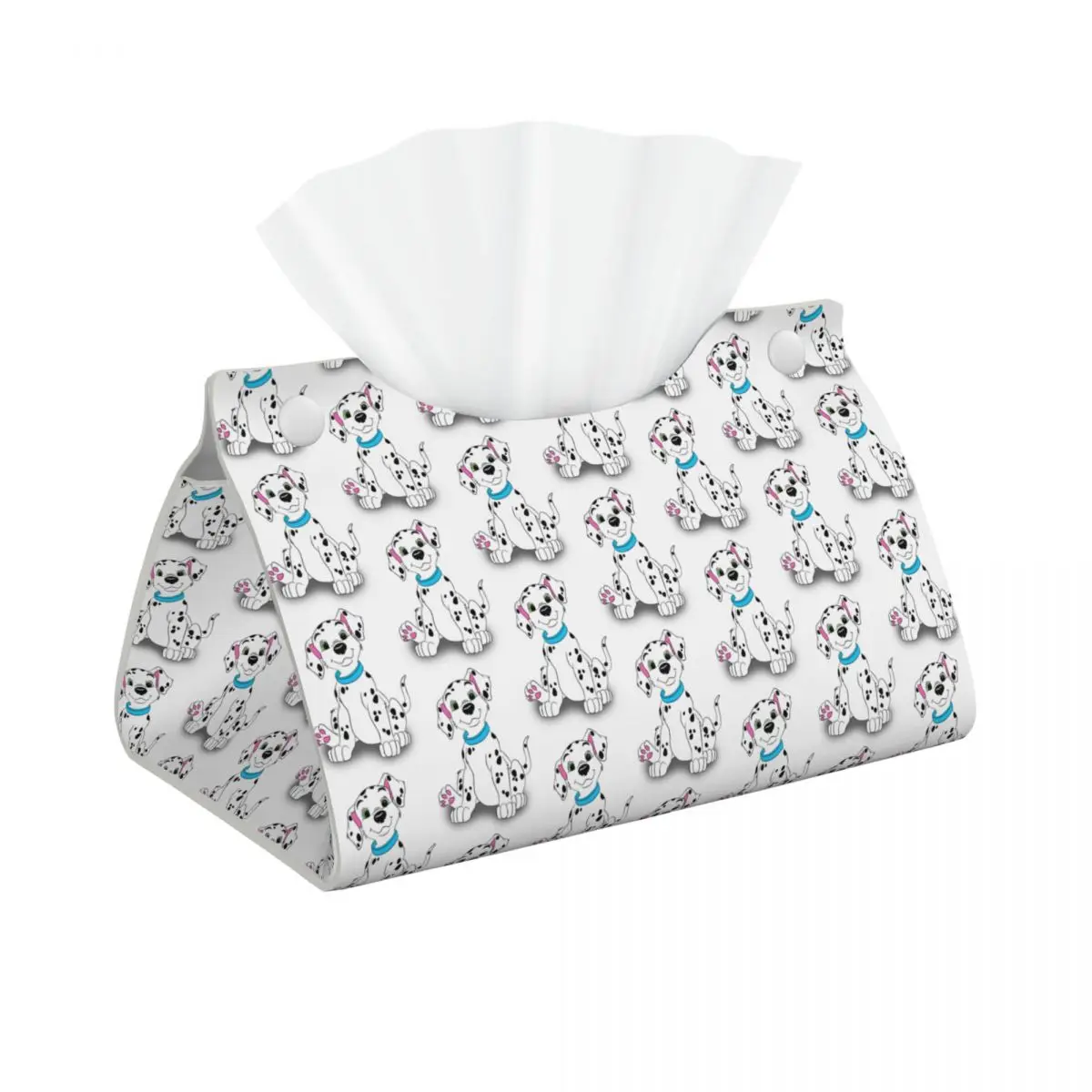 Custom Dalmatian Dog Puppy Tissue Box Cover Rectangular PU Leather Puppy Dog Pet Facial Tissues Holder for Car