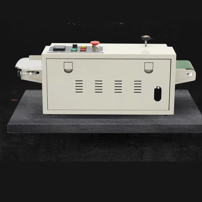 Máquina Selladora de Bolsas de Plástico Horizontales Automática, para Bolsas de Snacks y Té, Sellado Térmico Continuo de 0-19m/min, con Impresión de Fecha, 220/110v