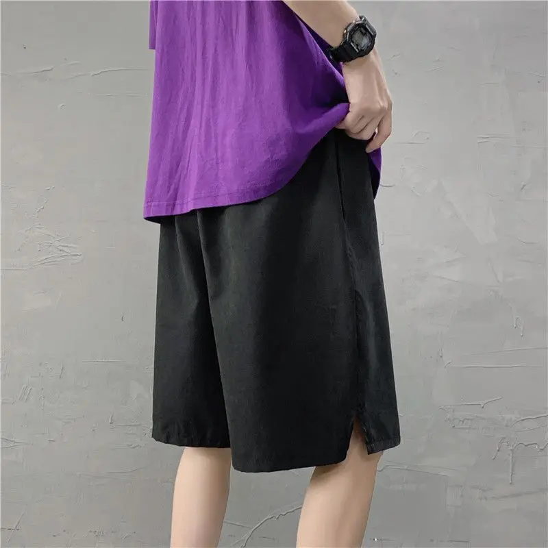 Japanese Harajuku Cargo Shorts Half Lengh Loose Shorts Summer Men Boy Plus Size Street Shorts Thin Cool Free Hip Hop Shorts
