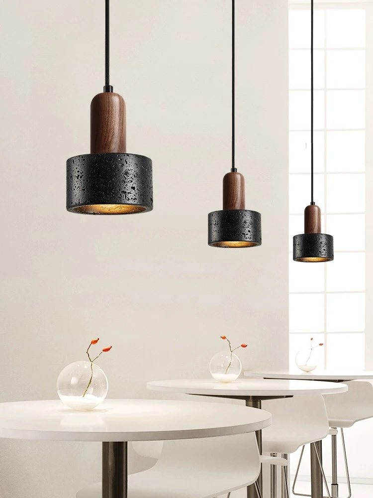 Modern Black Stone LED Pendant Lamp, quarto de cabeceira candelabro, lâmpada mutável, pendurado luz, longa linha Droplight, E27