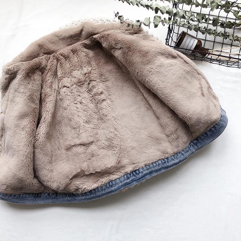 Autunno inverno addensare neonati maschi giacca di jeans più Cashmere caldo bambini capispalla moda cappotto 2 3 4 5 6 7 8 anni vestiti per bambini