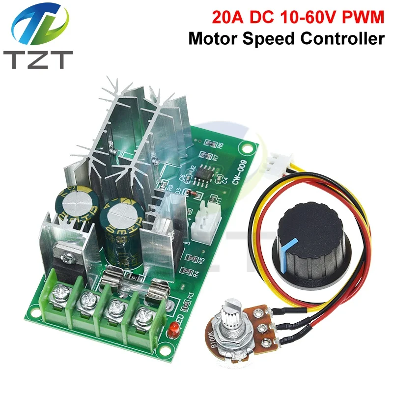DIYTZT  DC 10-60V Motor Speed Control Regulator PWM motor speed controller Switch 20A Current regulator high power drive module