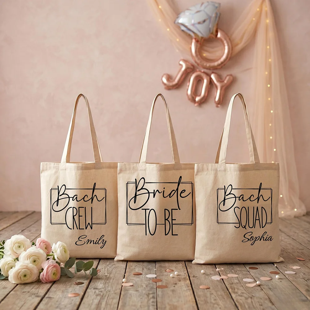 

Custom Maid of Honor Printed Canvas Bag for Women Personalized with Name for Bridal Party Weekend Travel