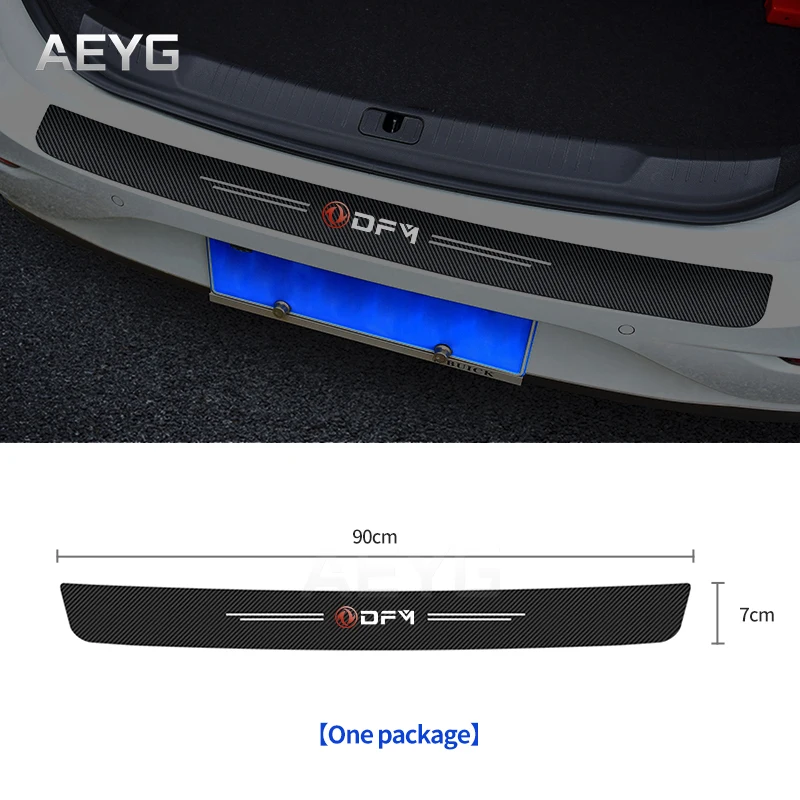 Carbon Fiber Car Rear Trunk Bumper Guard Stickers For Dongfeng DFM AX4 AX7 H30 S30 S50 DFSK SX5 SX6 AX4 P11 IX5 A9 A60 A30 Glory