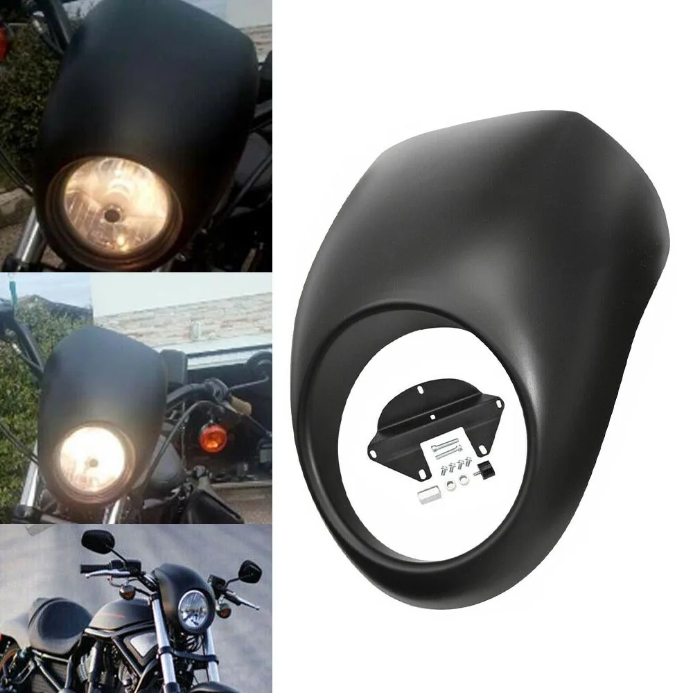 

Motorcycle Matte Black Front Cowl Headlight Fairing For Harley Dyna Sportster Dyna XL 883 1200 FX 1973-UP