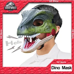 Jurassic World Toy Maschera di dinosauro in plastica dura con ganasce di apertura e effetto sonoro Maschera Velociraptor Giocattoli Dino fai da te Regalo di Natale per bambini