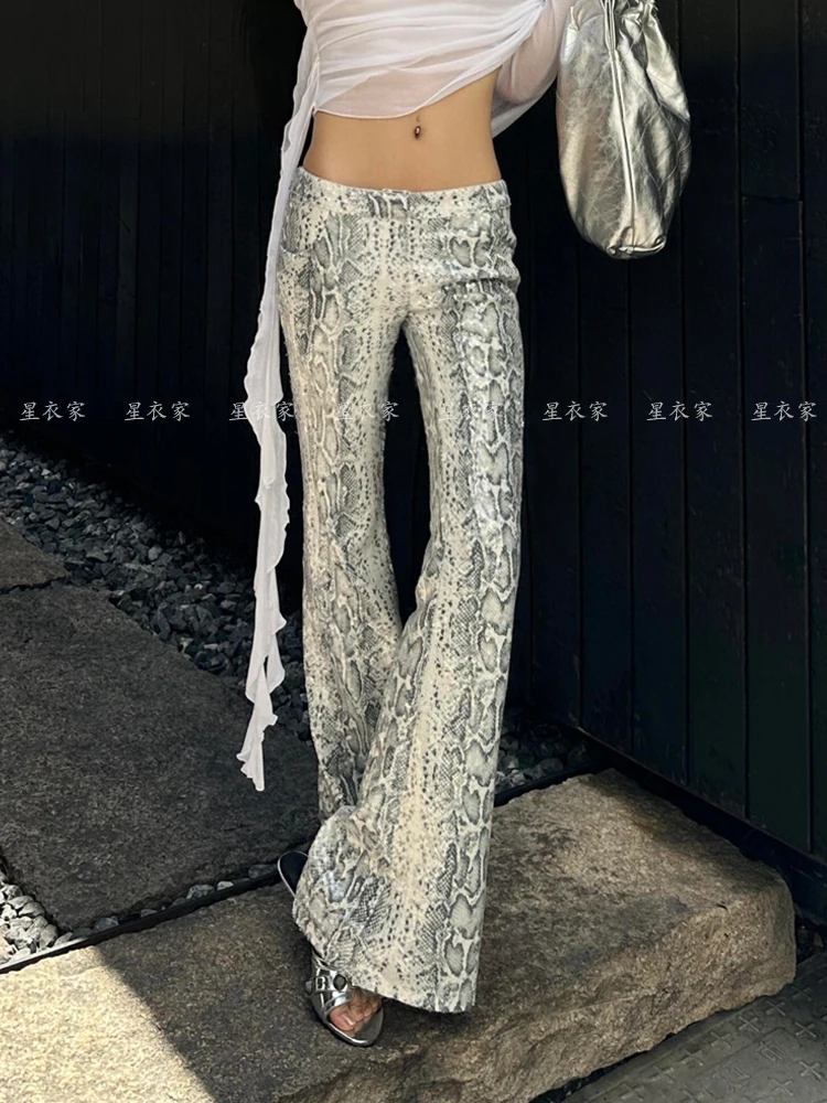 Amerykańskie Retro High Street Casual Ogrodniczki Panterka Luźne Szerokie Nogawki Damskie Y2k Hip-hop Cargo Grunge Szerokie Spodnie