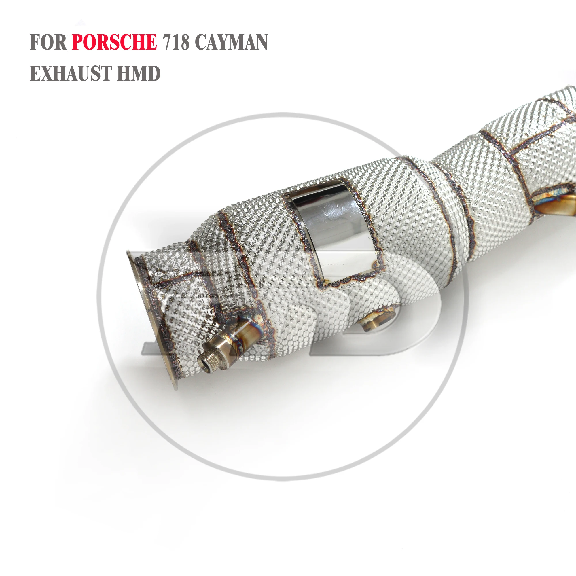 HMD No Fault Light Downpipe For 718 982 Cayman With Heat Shield High Flow Performance Exhaust System Stainless steel
