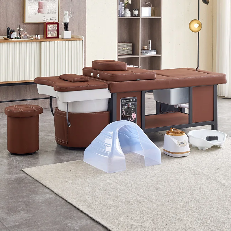 Yjq foot treatment shampoo bed with water circulation fumigation integrated beauty salon special head treatment bed
