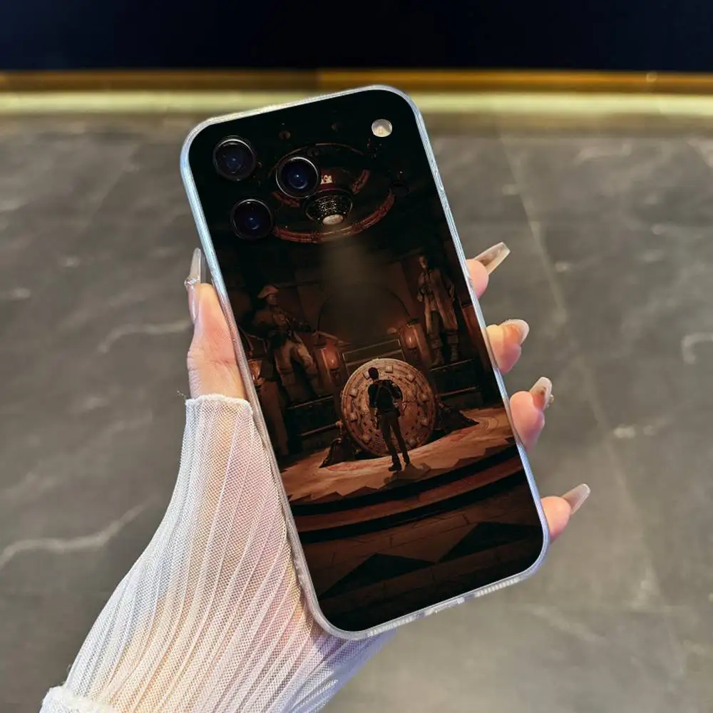 Custodia per telefono S-Sic Parvis M-Magna U-Uncharted iPhone 17,16,15,14,13,12,11 Pro,Max,Plus,X,XS,XR,SE4,E Mini Cover morbida trasparente