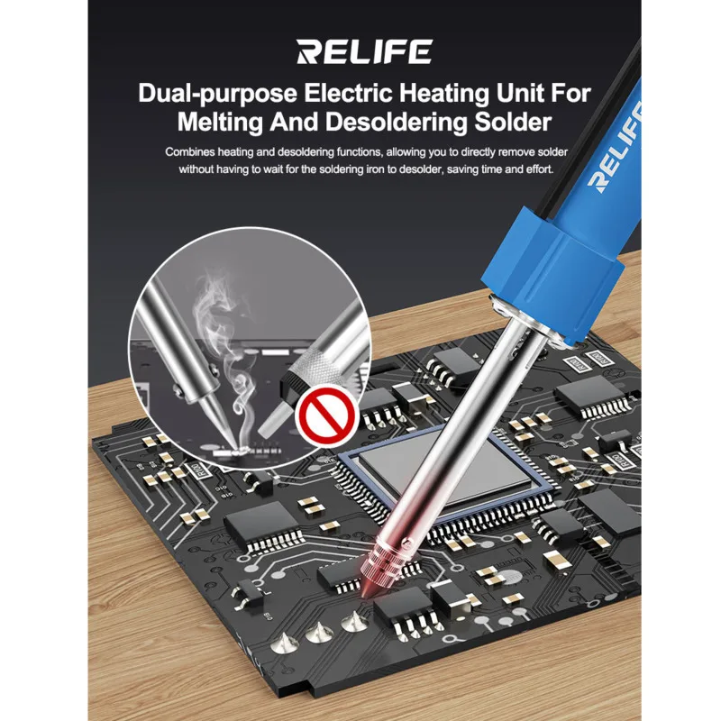 

RELIFE TO5 Electric Solder Melting And Desoldering Sucker Rapid Heating One-handed Operation For Removal/Component Replacement