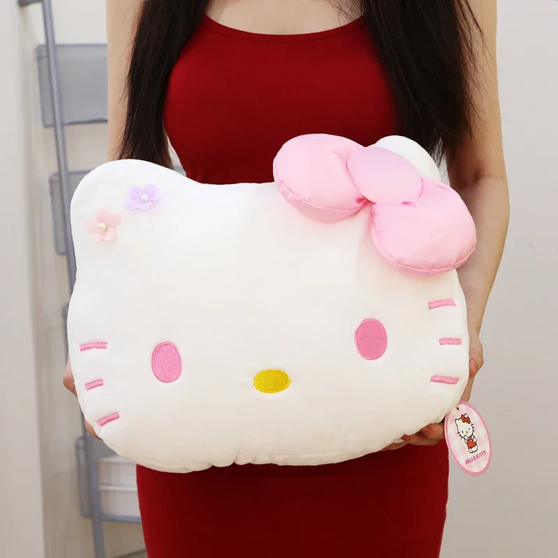 

35cm Cute Hello Kitty Plushies Lovely Stuffed Anime Pink Cat Plush Toy Throw Pillow Sofa Bed Home Decor Back Cushion Xmas Gifts