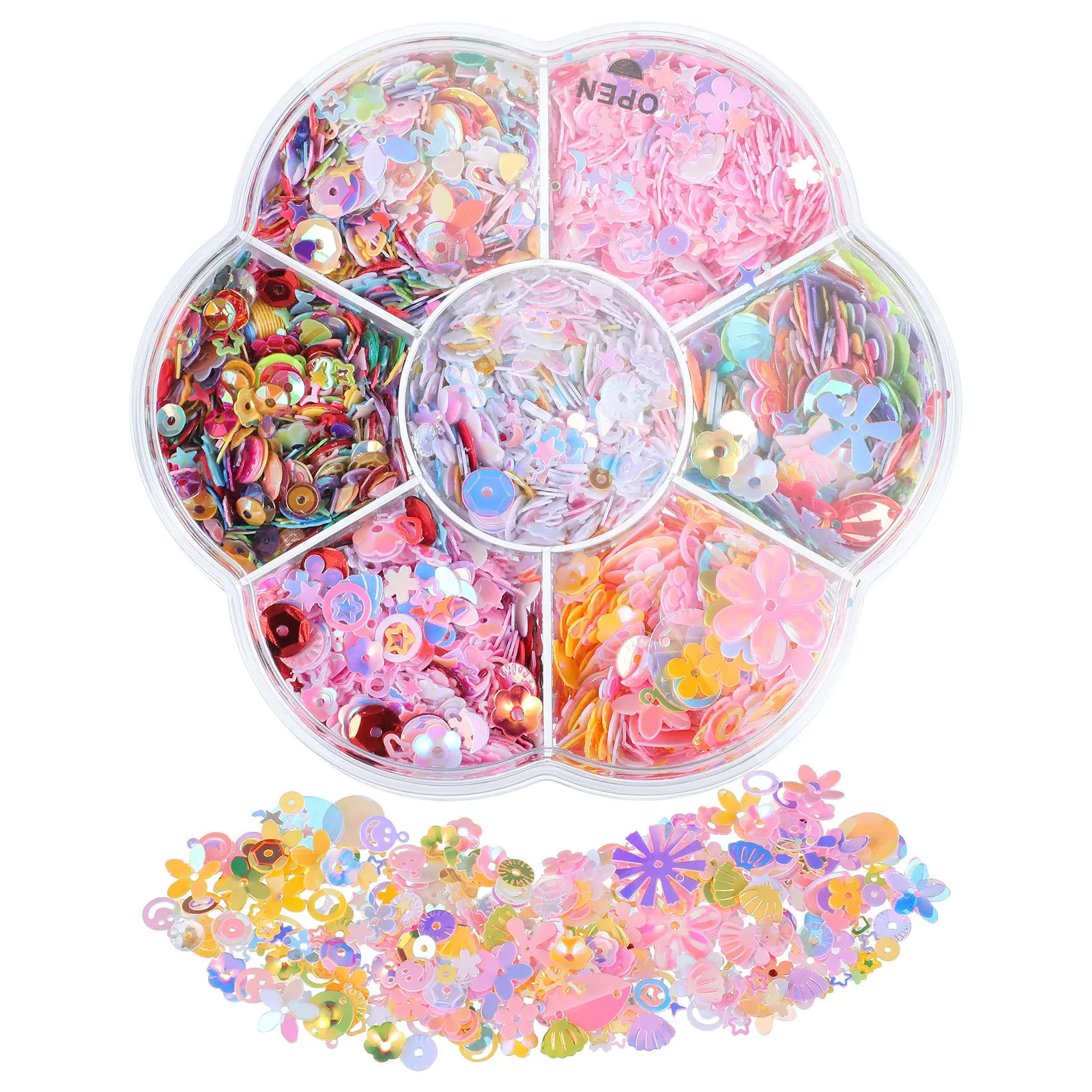 

Loose Sequins Bulk Iridescent Flat Spangles For Craft Sewing Embroidery Diy Shell Shape Sequin Material Birthday Party