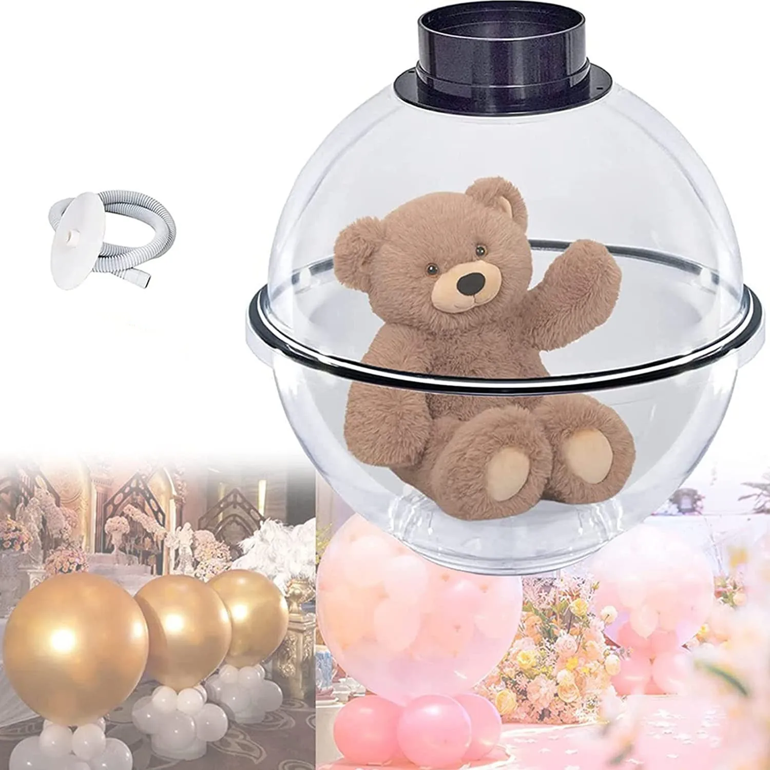 High quality balloon decoration gift filling tool acrylic material 46cm souvenir balloon filling machine kit