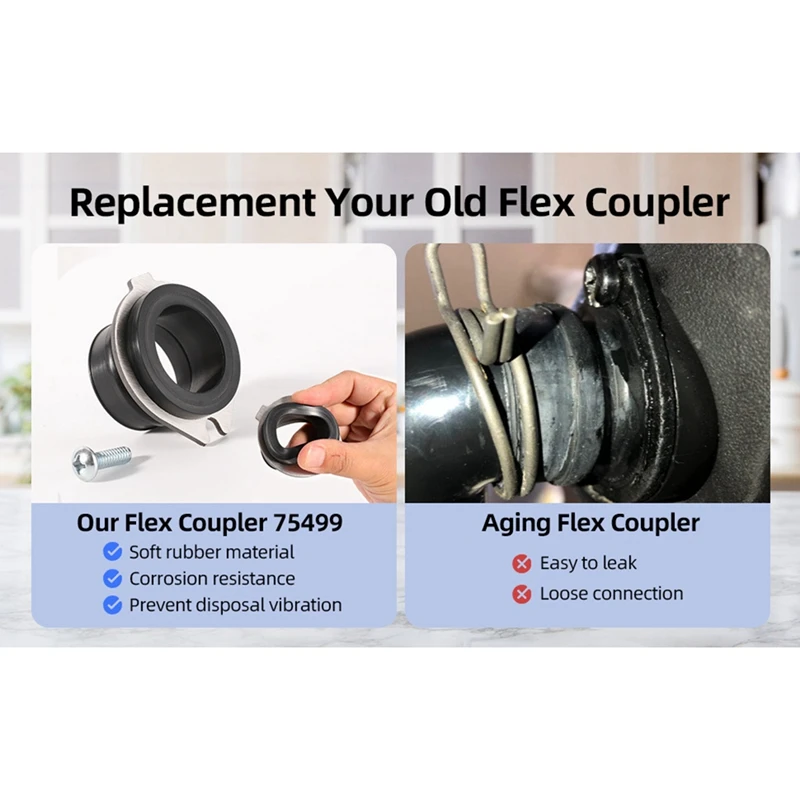 أجزاء التخلص من القمامة لـ Insinkerator 75499 Flex Coupler التخلص من القمامة 75499 قطع غيار المقرنة المرنة