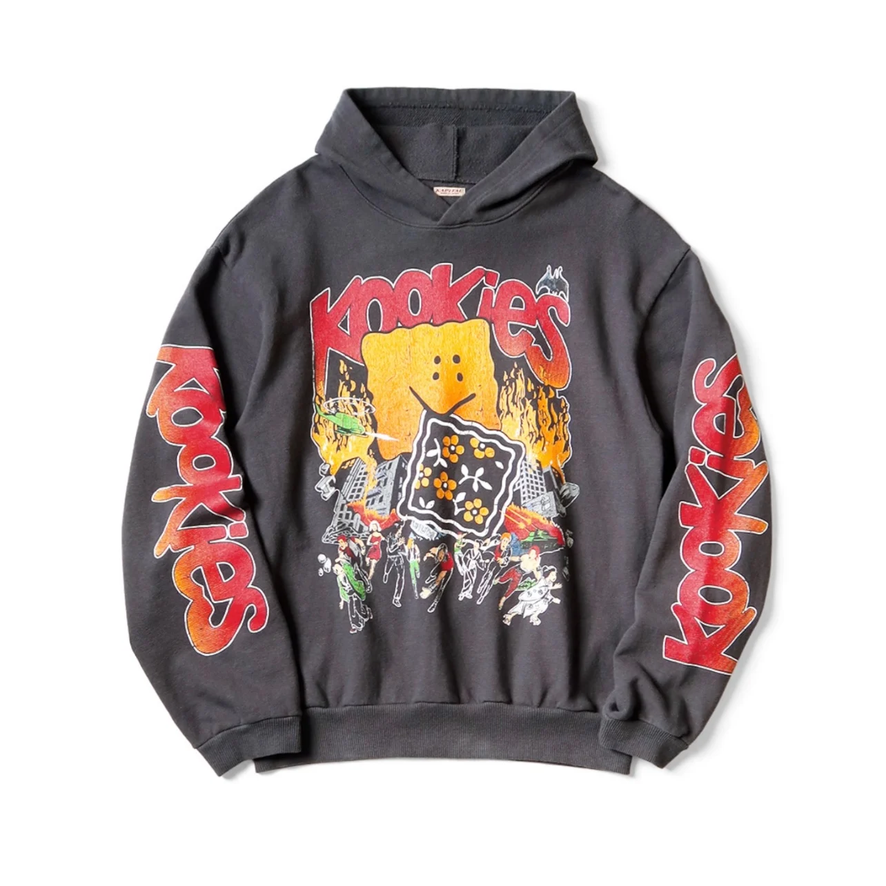 

25AW KAPITAL Hirata and Hongri Vintage Cotton and Velvet Washed Water Used Fun Printed Hoodie for Men