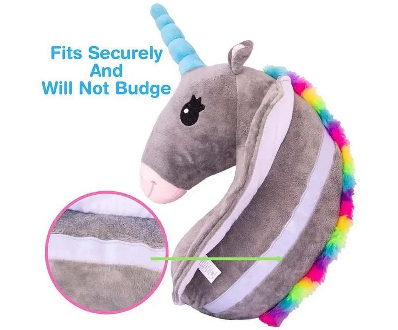 Almohada de unicornio de dibujos animados, funda para cinturón de seguridad de coche con relleno de animales, juguetes de peluche, almohada suave para niños, cojín de cintura, hombrera de seguridad