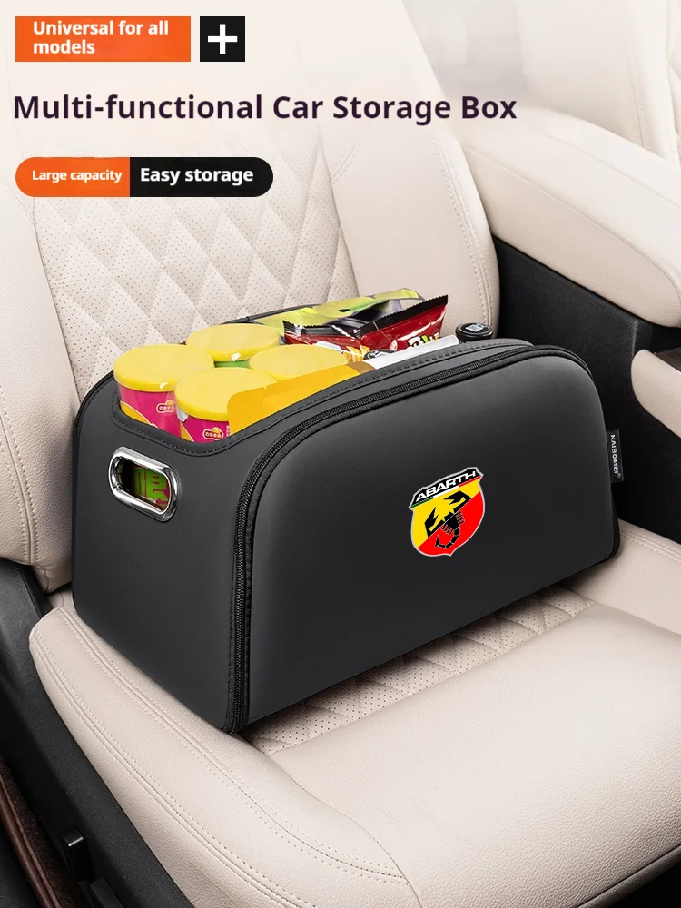Organizer do bagażnika samochodowego z wbudowaną kieszenią, skórzany, wodoodporny, antypoślizgowy, do FIAT Abarth 500 Panda Strada Punto