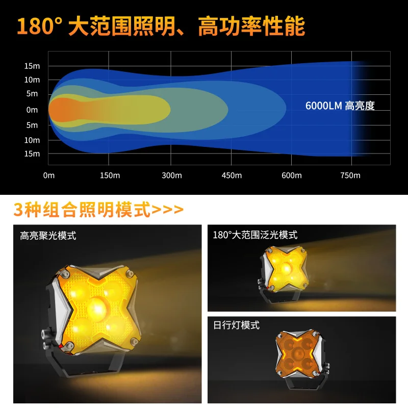 5 بوصة LED على الطرق الوعرة ضوء الأضواء الكاشفة تجميع منطقة النهار القيادة مصباح الضوء الأبيض والضوء الأصفر