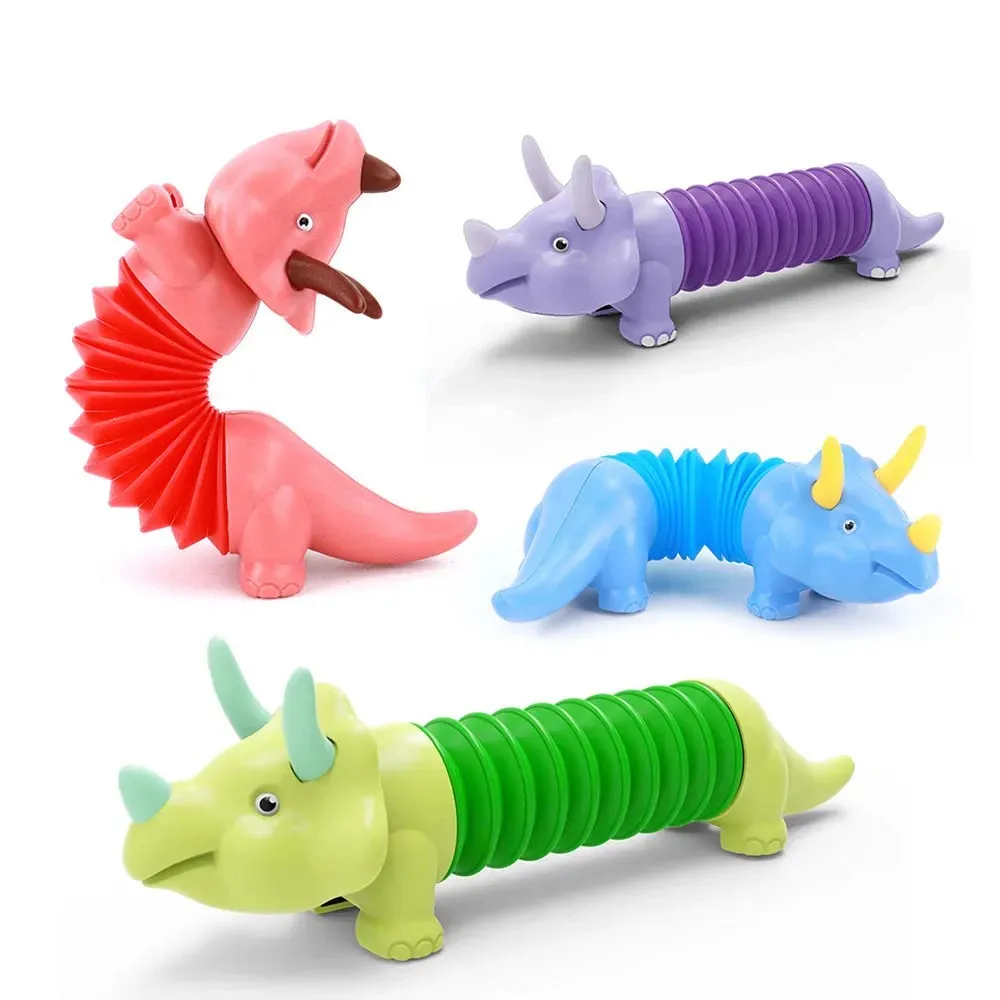 Dinosaur Telescopic Tubes Stress Relief Toys Colorful Educational DIY  Stretchable Toy  Creative Fun Decompression Gifts