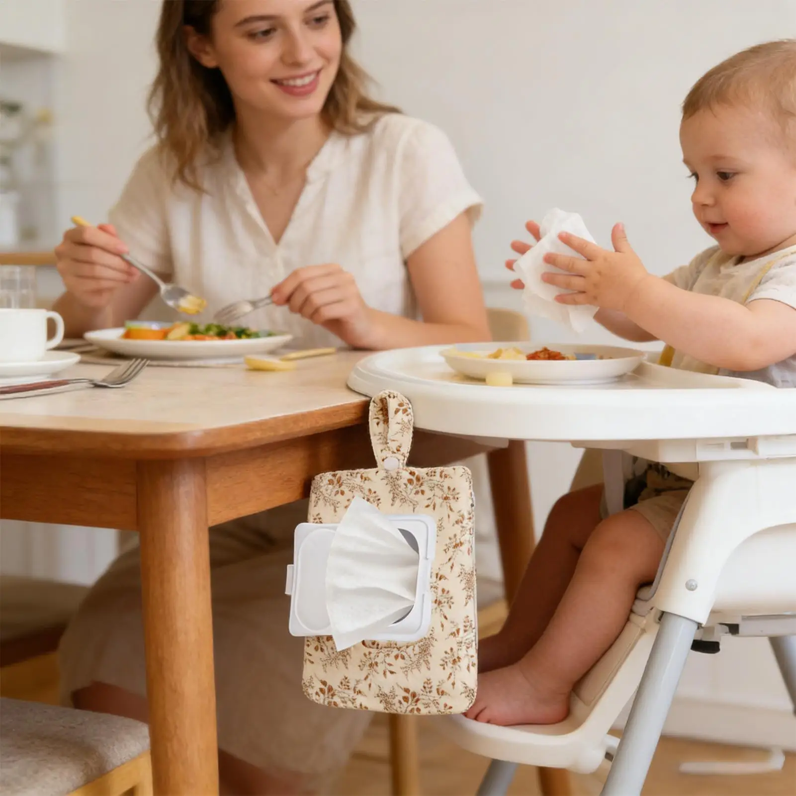 Wipe Dispenser Hangable Stroller Diaper Storage Bag Reusable Portable Wipe Bag For Stroller Pram Crib Home Travel Outdoor