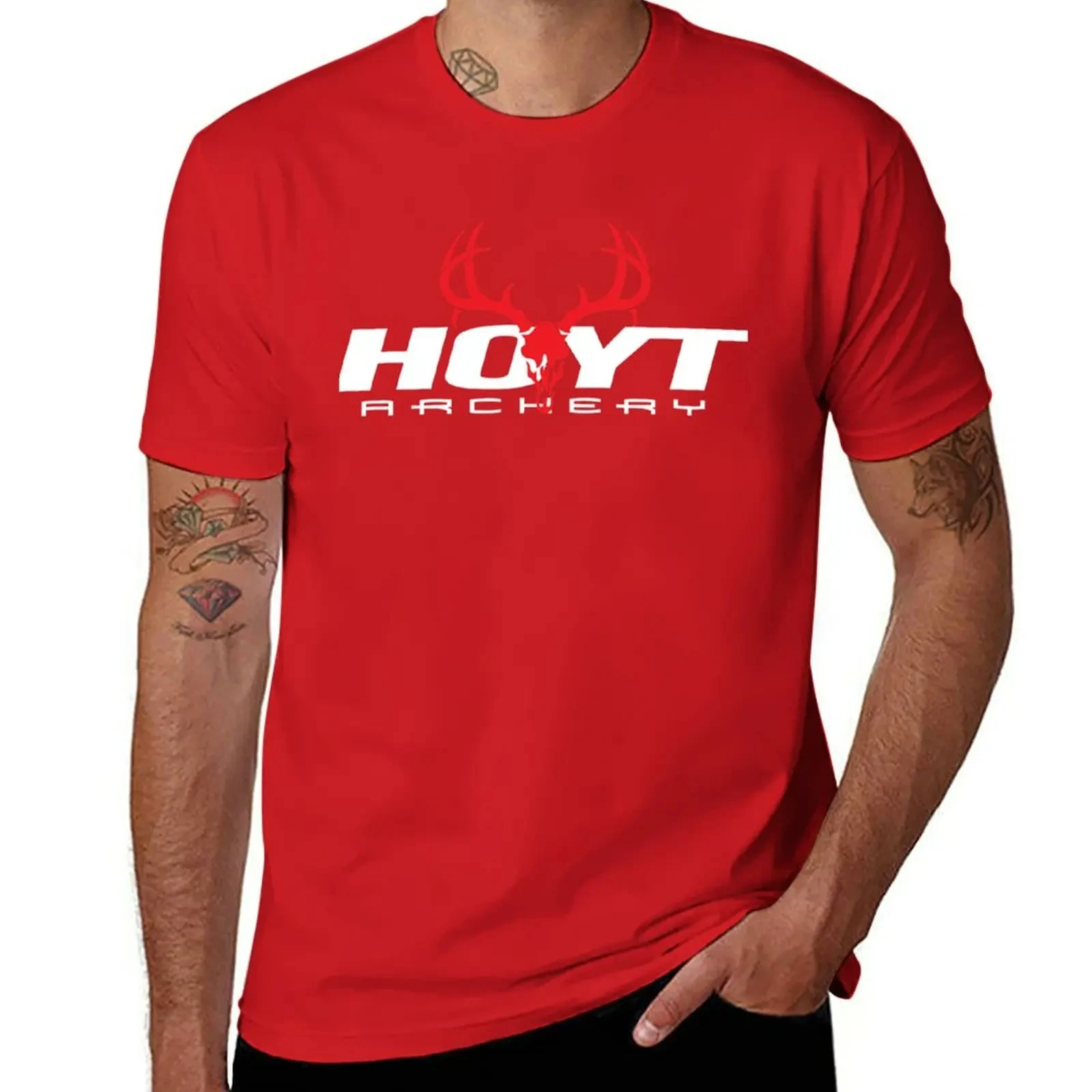 New HOYT ARCHERY LOGO BOW ARROW Graphic Print Classic Short Sleeves T-Shirt Aesthetic Clothing  t shirts Men\'s Clothing