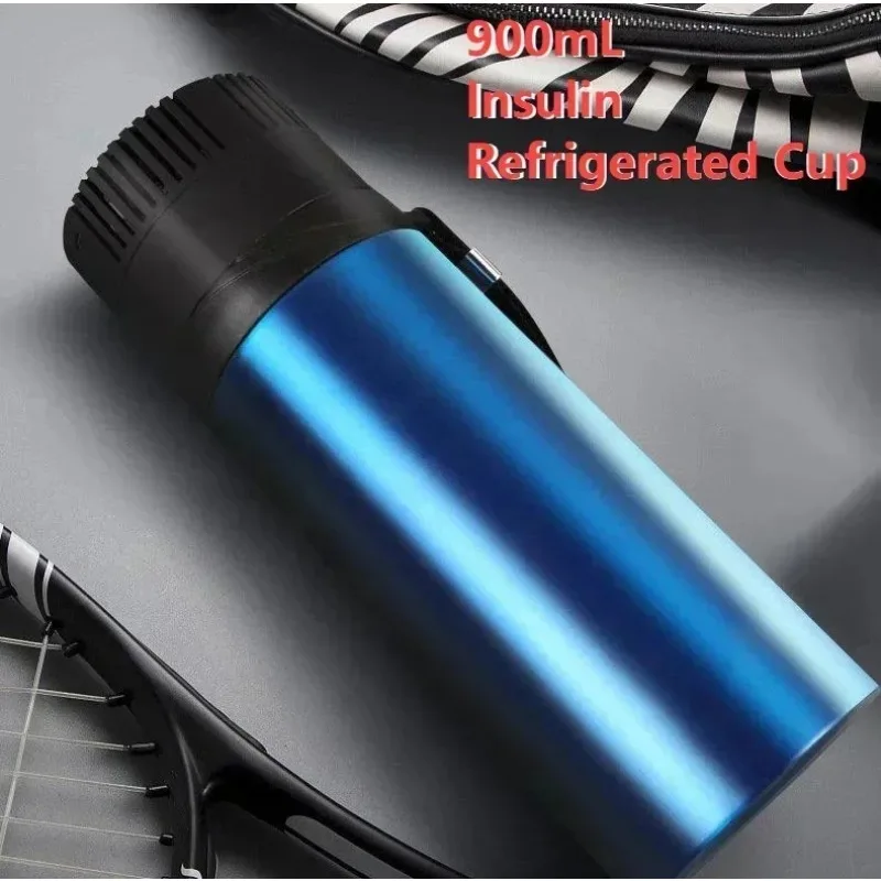 

900mL LCD Refrigerated Cup Mini Vacuum Insulated Cup Outdoor Beverage Refrigerator Portable 304 Stainless Steel Cooler