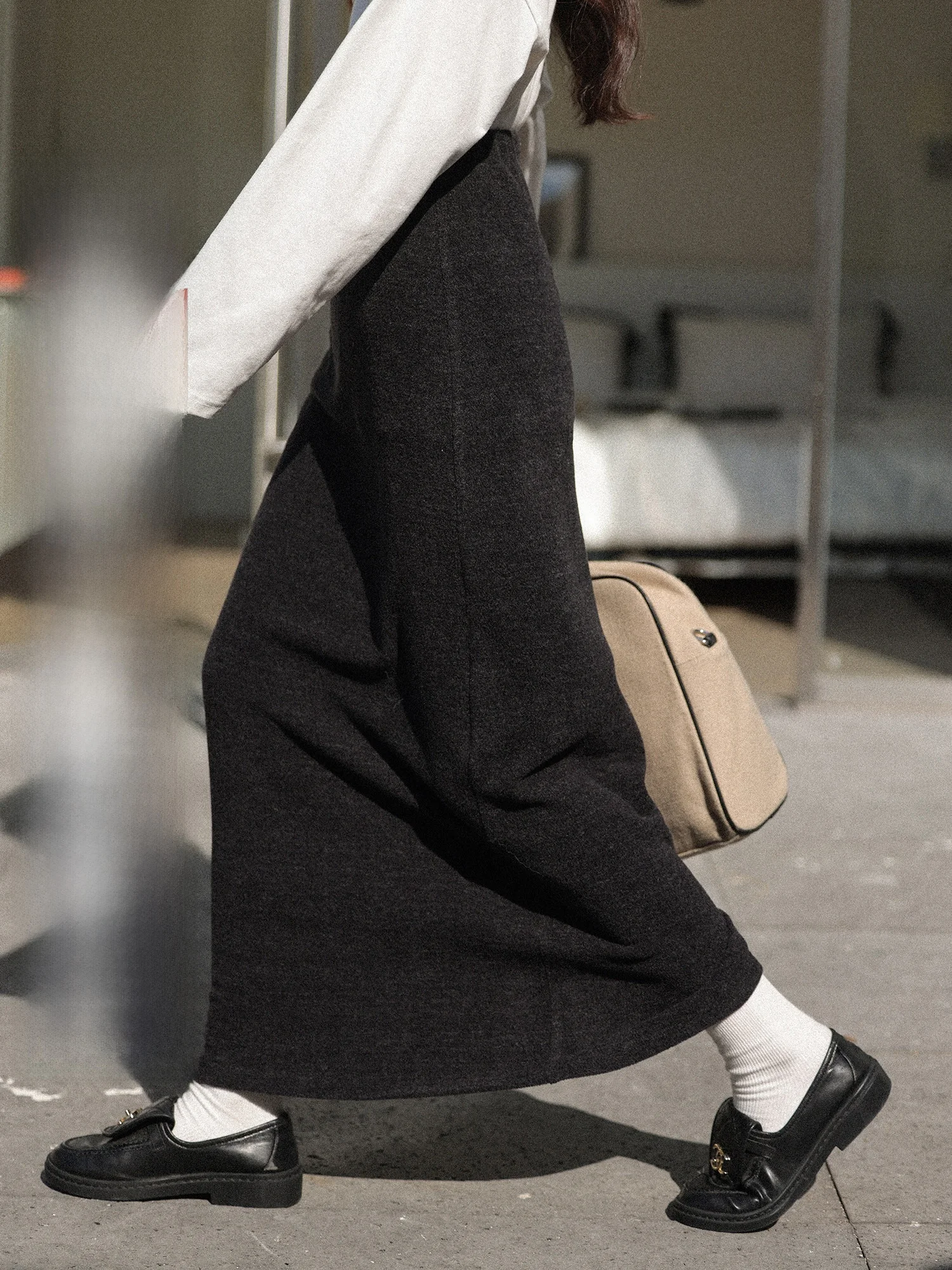 

Женская юбка макси с высокой талией в корейском стиле, зимняя коллекция 2026, новинка, для повседневной носки, прямой крой, свободный силуэт