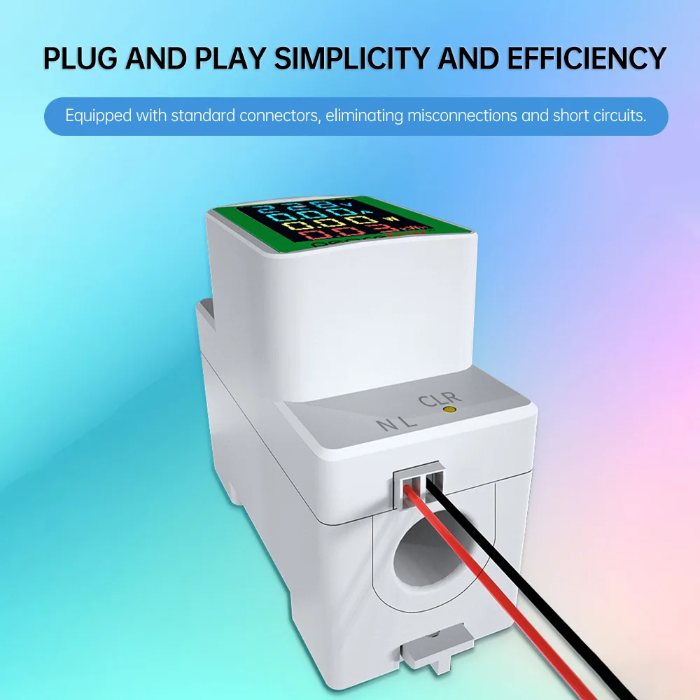 35mm Din Rail AC Monitor 110V 220V 100A Napięcie Prąd Współczynnik mocy Aktywny KWH Miernik energii elektrycznej Inteligentne zabezpieczenie obwodu