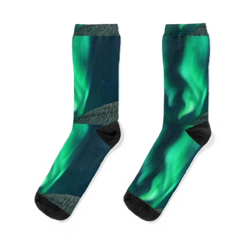 Northern Lights Iceland Socks Men's compression christmass gift football Socks Male Women's