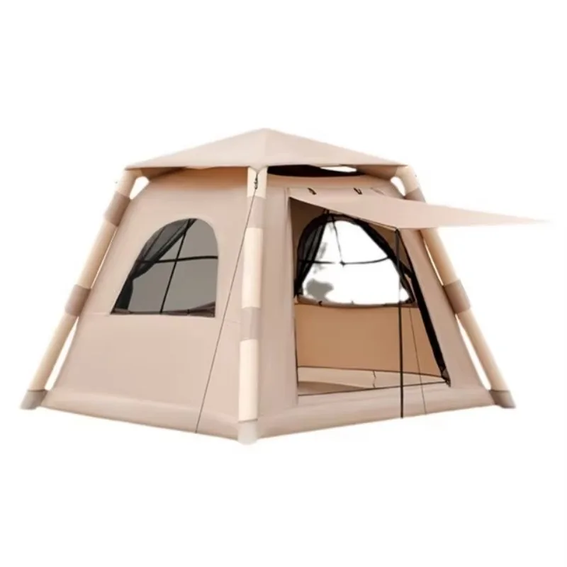 Outdoor Camping Tents Inflatable 3-4 People Fully Automatic Tent Thickened Rainproof Fold Stacked Portable Family Camping Tent